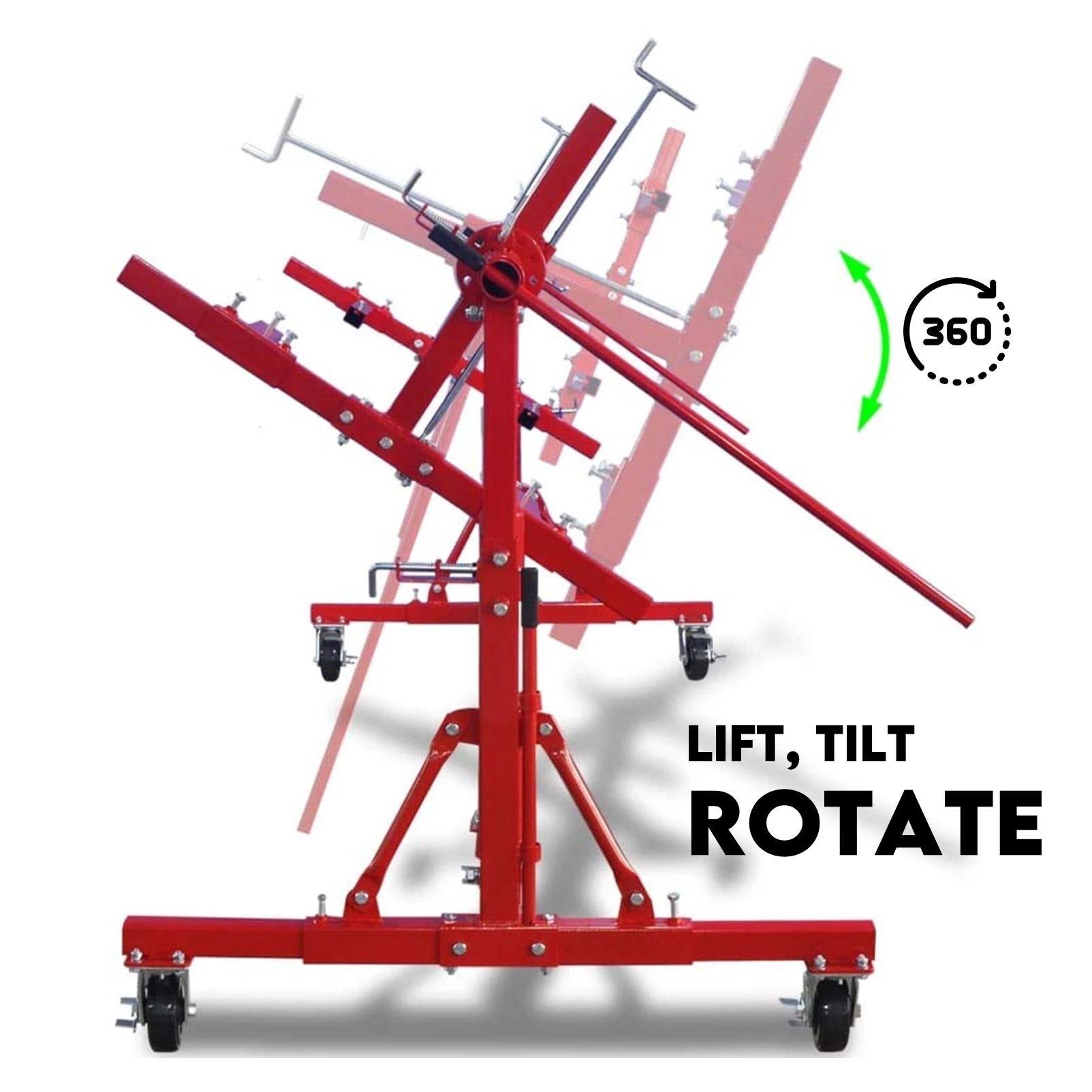 Car Rotisserie Hydraulic Auto Body Frame Repair Restoration Red Trex